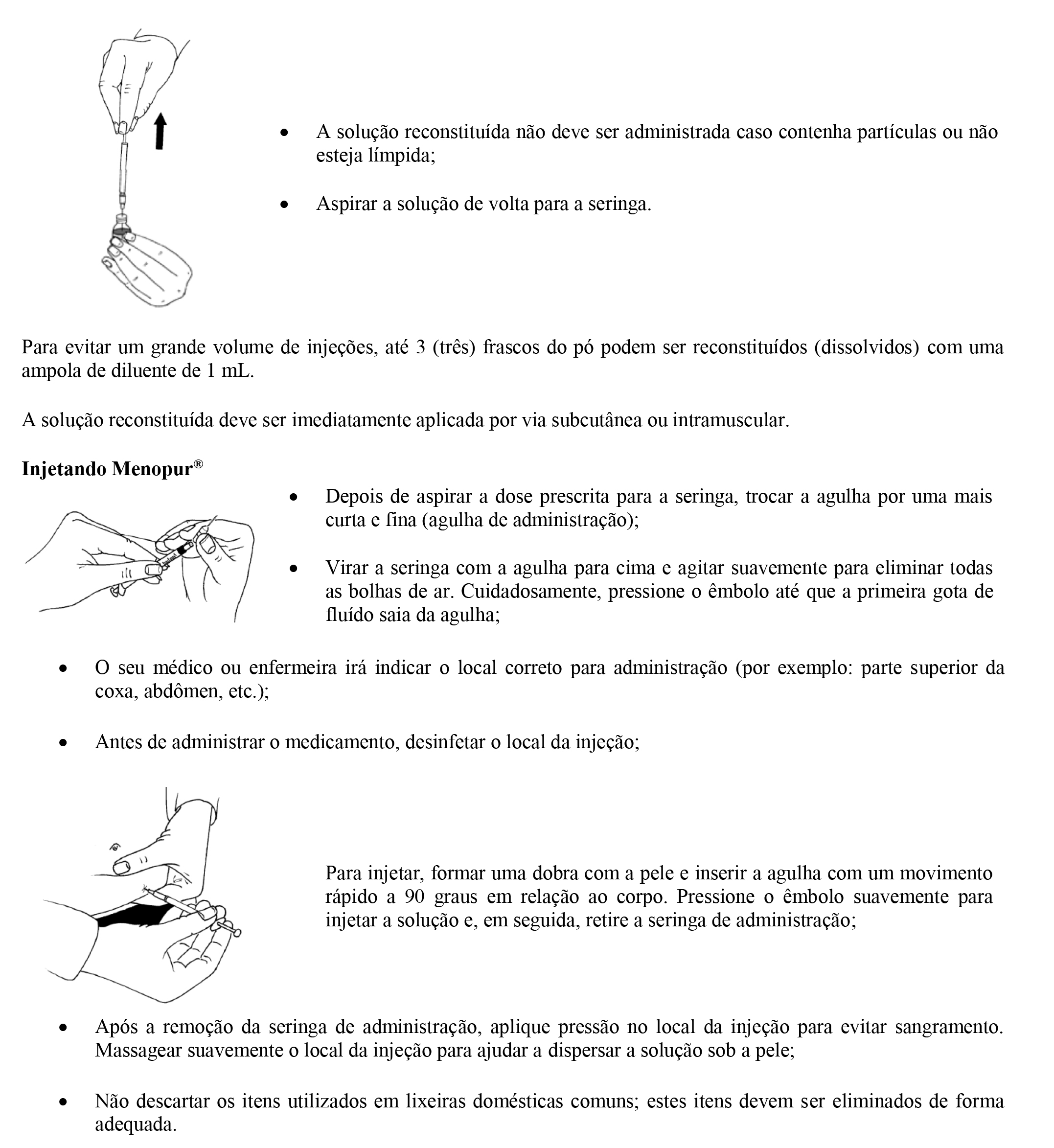 aplicação do menopur